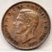 AUSTRALIA 1946 . ONE 1 PENNY . ERROR . PLANCHET FLAW UNDER DATE